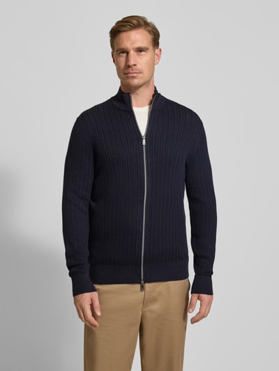 Christian Berg Men Gebreid jack met ritssluiting  Marineblauw - 4