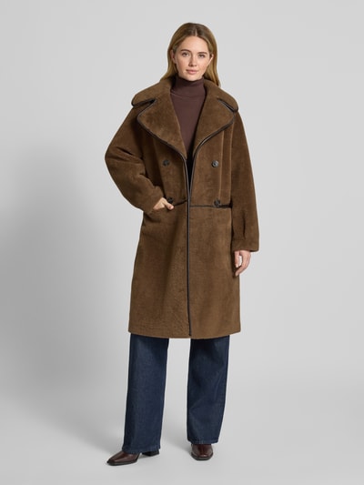 OAKWOOD Fleecemantel mit Reverskragen Modell 'TILDA' Mittelbraun 1