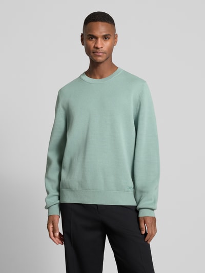 HUGO Loose fit gebreide pullover van puur katoen, model 'SAN CELLY' Mintgroen - 4
