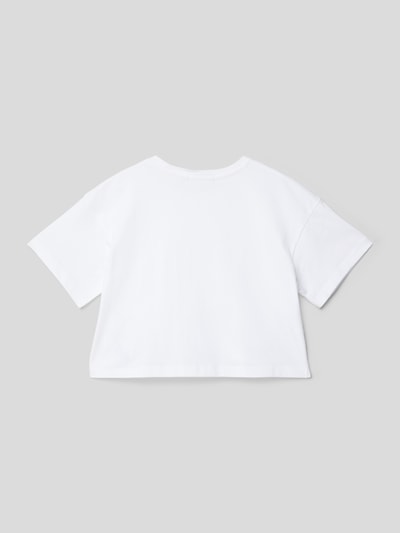 Calvin Klein Jeans T-shirt z detalem z logo model ‘STACK’ Biały 3