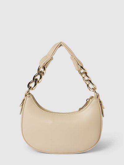 Seidenfelt Crossbodytas met labeldetail, model 'Eke' Beige - 4