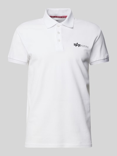 Alpha Industries Regular fit poloshirt met labelprint Wit - 2