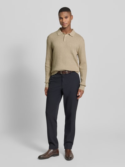 MCNEAL Gebreide pullover met polokraag Roodbruin gemêleerd - 1