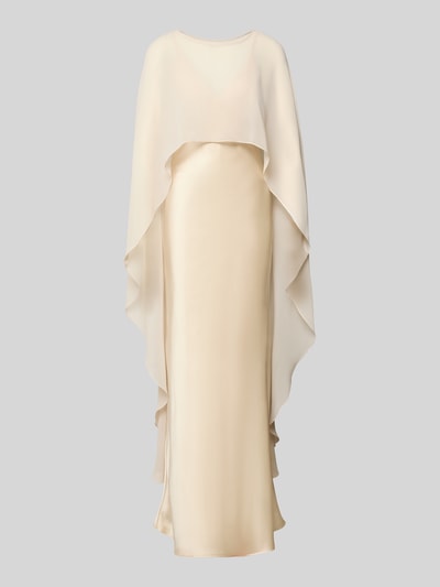 Produktfoto, Abendkleid mit Stola von SWING, Długa sukienka z etolą, Mieszanka materiałów z dodatkiem streczu, prosty krój, Dekolt w serek, cienkie ramiączka, długość tyłu w rozmiarze 36: 126 cm, szerokość w rozmiarze 36: 44 cm, jasny kolor, gładka tekstura