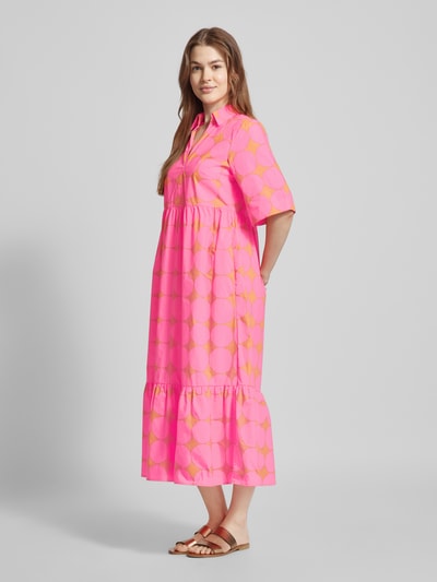 Christian Berg Woman Sukienka midi z efektem stopniowania i wzorem na całej powierzchni Różowy 1