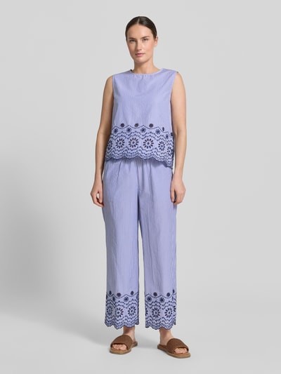 b.young Wide Leg Stoffhose mit elastischem Bund Marine 1