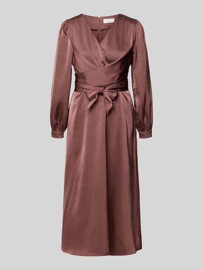 Neo Noir Sukienka midi z dekoltem w serek model ‘RIMINI’ Brudnoróżowy 2