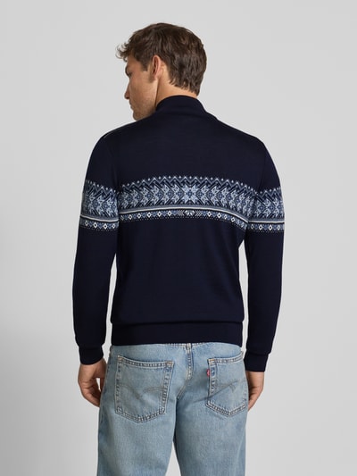 Dale of Norway Gebreid jack met opstaande kraag en ritssluiting Marineblauw - 5
