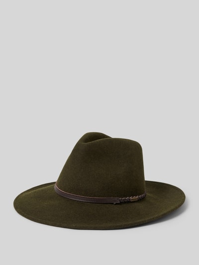 Barbour Kapelusz wełniany z opaską model ‘FEDORA’ Oliwkowy 1