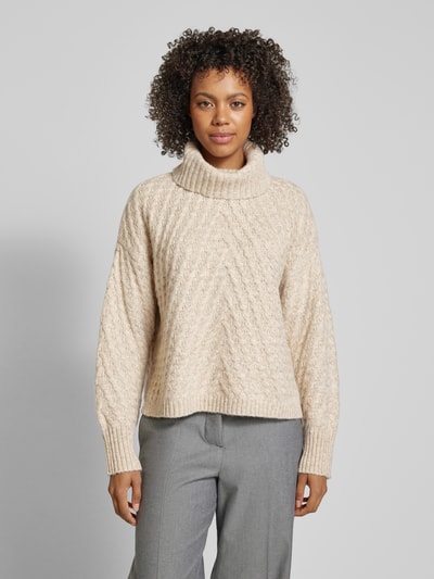 OPUS Strickpullover mit Rollkragen Modell 'Plinea' Beige 4