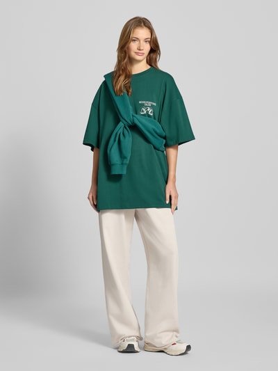 Karo Kauer Oversized T-shirt met motief- en statementprint Donkergroen - 1
