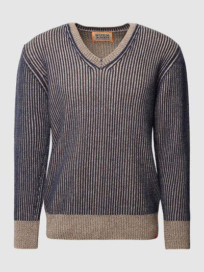 Scotch & Soda Strickpullover mit V-Ausschnitt Marine 1