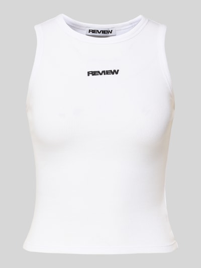 Review Tanktop mit Label-Stitching Weiss 2