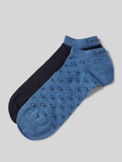 CK Calvin Klein Socken mit Label-Print im 2er-Pack Blau Melange 1