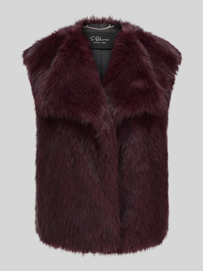 s.Oliver BLACK LABEL Webpelzjacke mit breitem Reverskragen Bordeaux 2