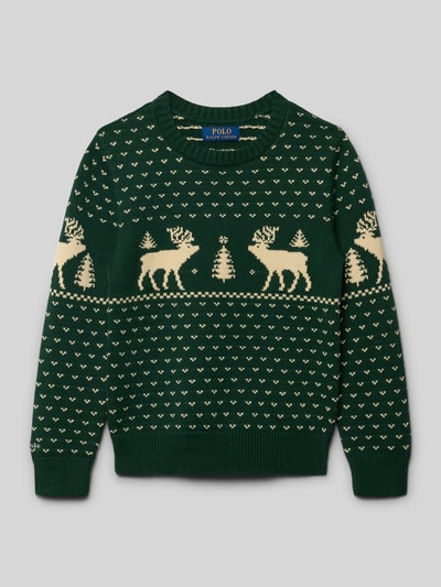 Polo Ralph Lauren Teens Gebreide pullover met ribboorden Donkergroen - 1