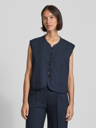 LOLLYS LAUNDRY Gilet met ronde hals, model 'Abbey' Donkerblauw - 4