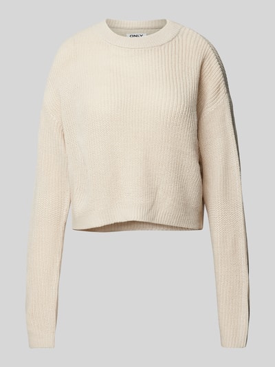 Only Regular fit gebreide pullover met extra brede schouders, model 'MALAVI' Beige - 1