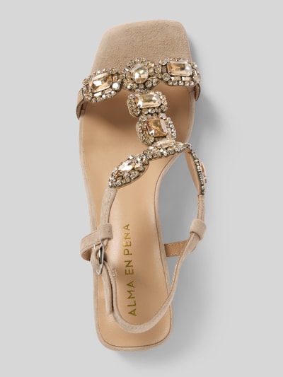 ALMA EN PENA Sandalette mit Ziersteinbesatz Ecru 3