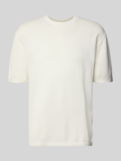 Drykorn Gebreid shirt met structuurmotief, model 'Derico' Offwhite - 2
