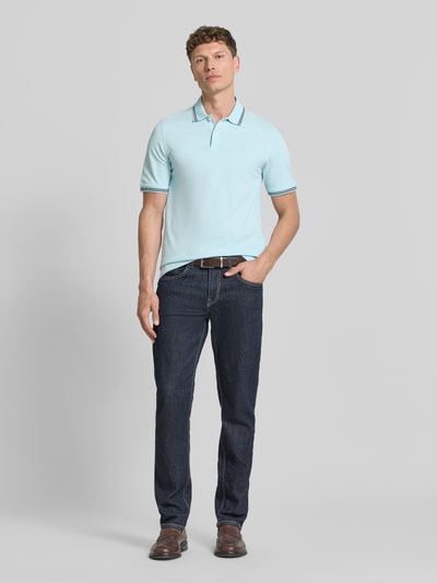 bugatti Regular Fit Poloshirt mit Logo-Stitching Aqua 1