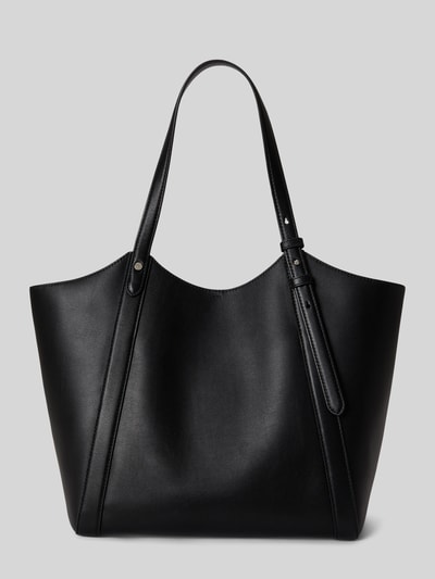 Lauren Ralph Lauren Torba shopper ze skóry cielęcej nappa z kieszeniami wewnętrznymi Czarny 5