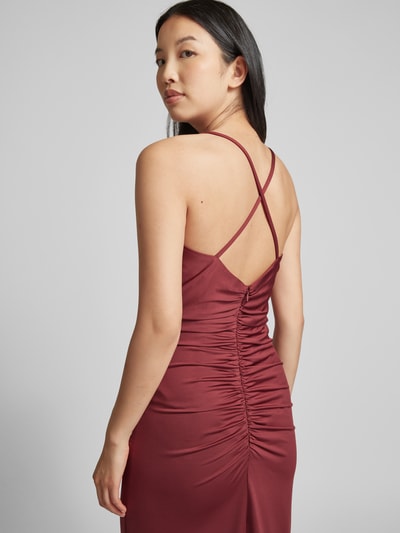 Jake*s Cocktail Minikleid mit seitlicher Raffung Rostrot Melange 3