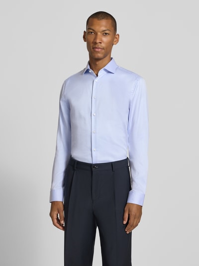 Jake*s Slim Fit Businesshemd mit extra langem Arm Bleu 4
