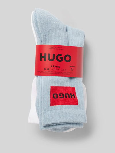 HUGO Socken im 3er-Pack mit Label-Detail Hellblau 3