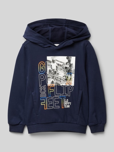 s.Oliver RED LABEL Regular Fit Hoodie mit Foto-Print Marine 1