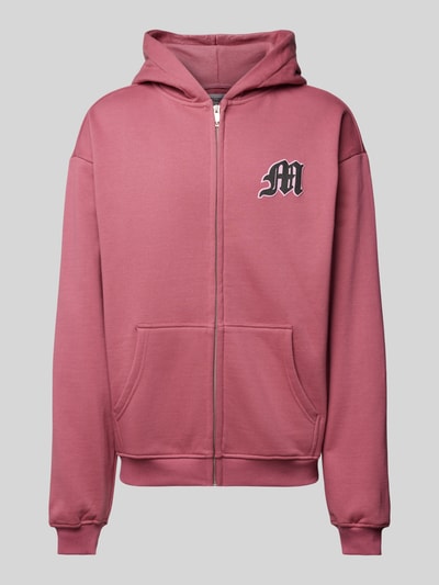 Multiply Apparel Oversized Sweatjacke mit Label-Print Pink 2