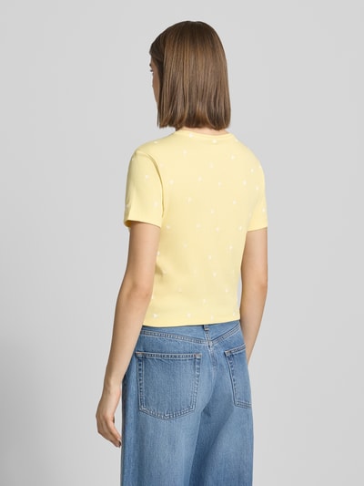 ONLY regular fit T-shirt van katoenmix model 'FENJA' Lichtgeel - 5