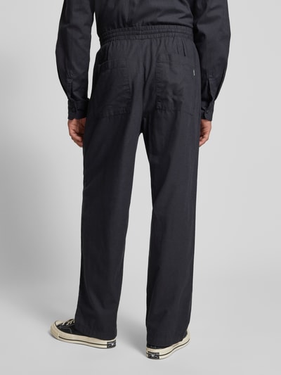 REVIEW Straight Leg Bundfaltenhose mit elastischem Bund Black 5
