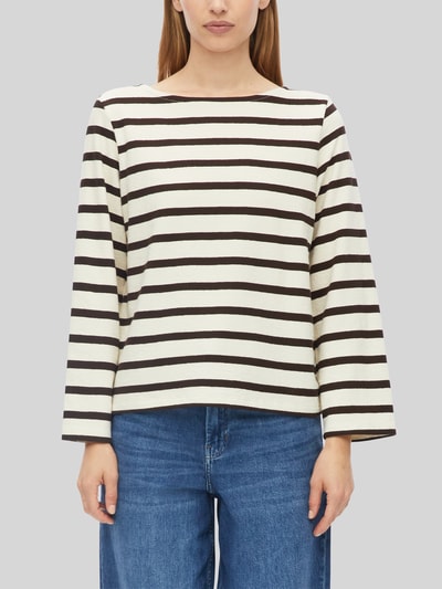 s.Oliver RED LABEL Sweatshirt mit U-Boot-Ausschnitt Mittelbraun Mel 3
