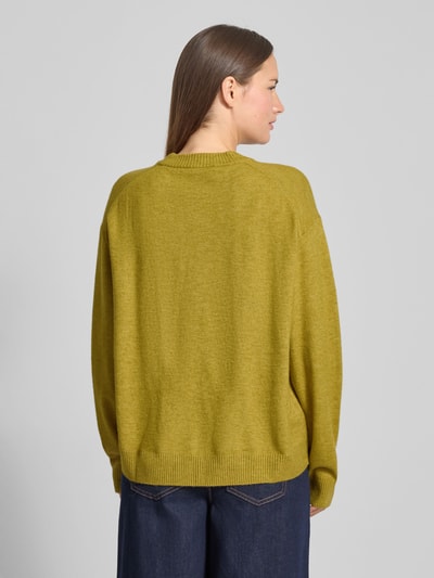 MANGO Loose Fit Strickpullover mit Woll-Anteil Oliv 5