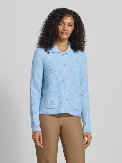 Christian Berg Woman Strickjacke mit Umlegekragen und aufgesetzten Taschen Hellblau 4