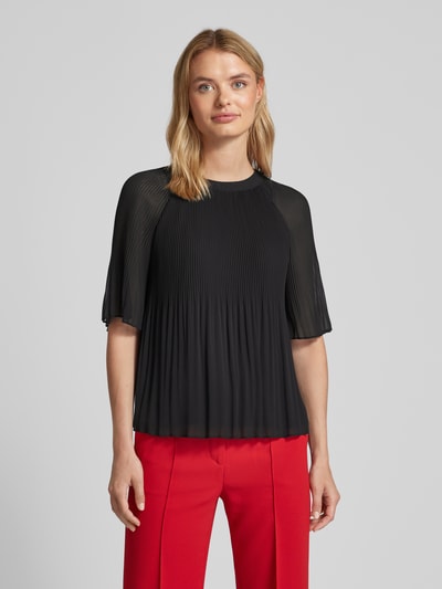 s.Oliver BLACK LABEL Blouseshirt van viscose met plissévouwen Zwart - 4