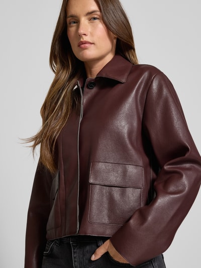 MANGO Jacke in Leder-Optik Modell 'SABINA' Bordeaux 3