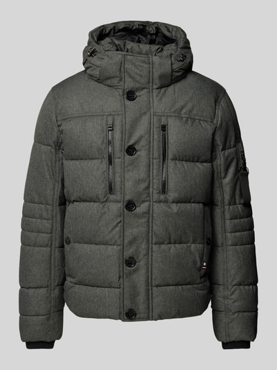 Tom Tailor Regular Fit Pufferjacke mit abnehmbarer Kapuze Mittelgrau 2