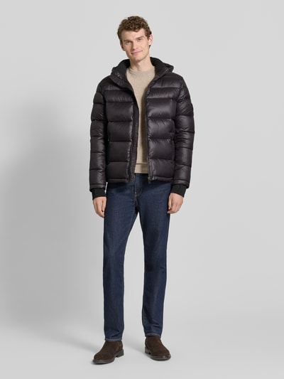 CARS JEANS Kurtka pikowana z kapturem model ‘WOLVES’ Czarny 1