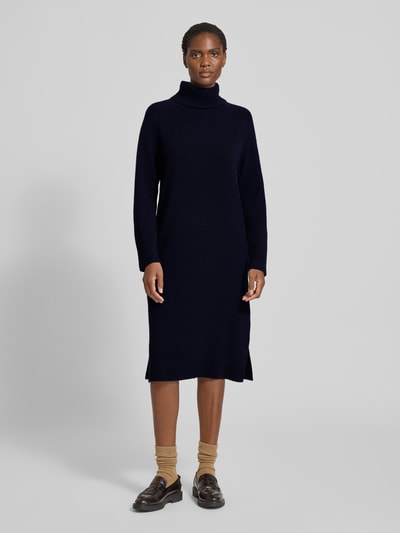 Gant Gebreid jurk met kasjmier en col Marineblauw - 4