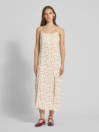 Review Midikleid mit Karree-Ausschnitt Beige 4