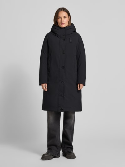 Blauer Usa Lange donsjas met labeldetail, model 'ARGYLLE' Zwart - 4