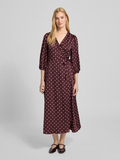 Neo Noir Sukienka kopertowa z dekoltem w serek model ‘Malinga’ Średniobrązowy 4