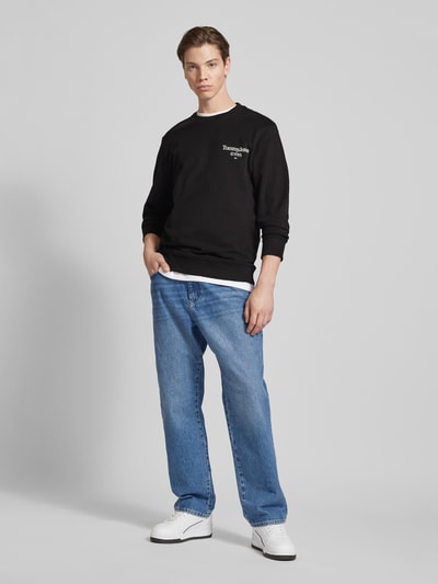 Tommy Jeans Sweatshirt met labelprint Zwart - 1