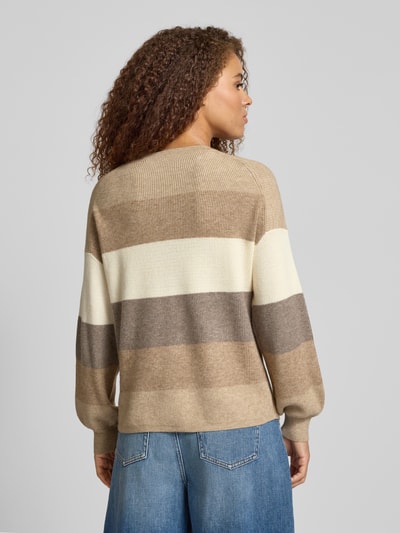Only Loose Fit Strickpullover aus Viskose-Mix Modell 'ATIA' Beige Melange 5