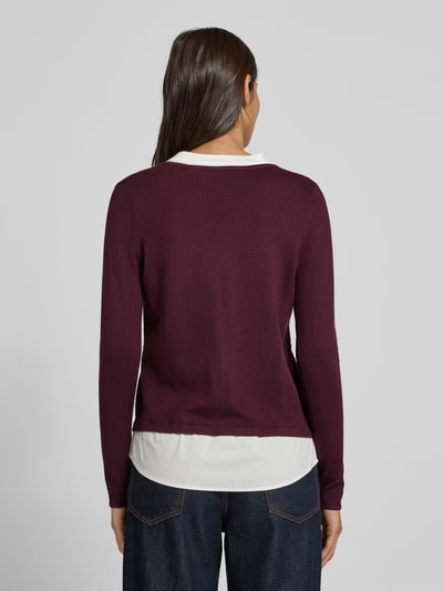 COMMA Strickpullover aus Viskose-Mix mit V-Ausschnitt Bordeaux 5