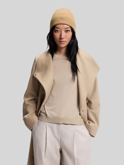 BOSS Beanie van een mix van wol en kasjmier, model 'LEAH' Middenbruin - 1