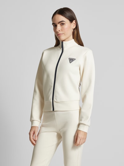 Guess Activewear Sweatjacke mit Label-Badge Modell 'ANN' Offwhite 4