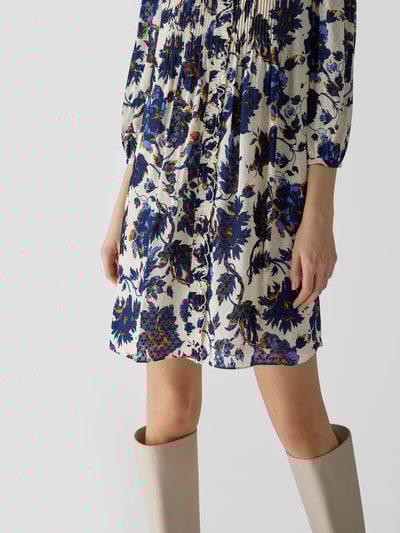 Diane von Furstenberg Knielanges Kleid mit floralem Muster Helltürkis 3